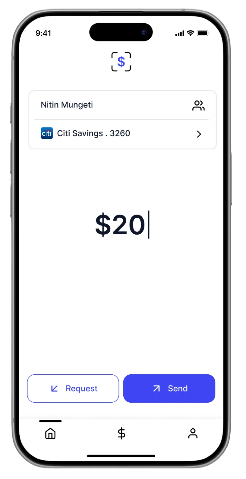 Payments concept showing amount entry